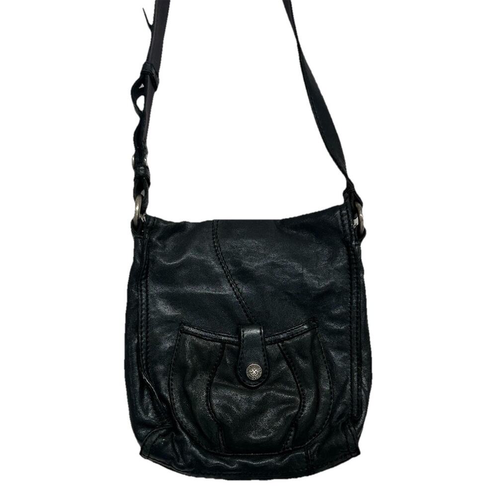 Lucky Brand Vintage Crossbody Purse Italian Leather Black